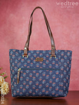 Printed Hand Bag With Faux Leather Handles & Base - Wl3024 Regular Handbags