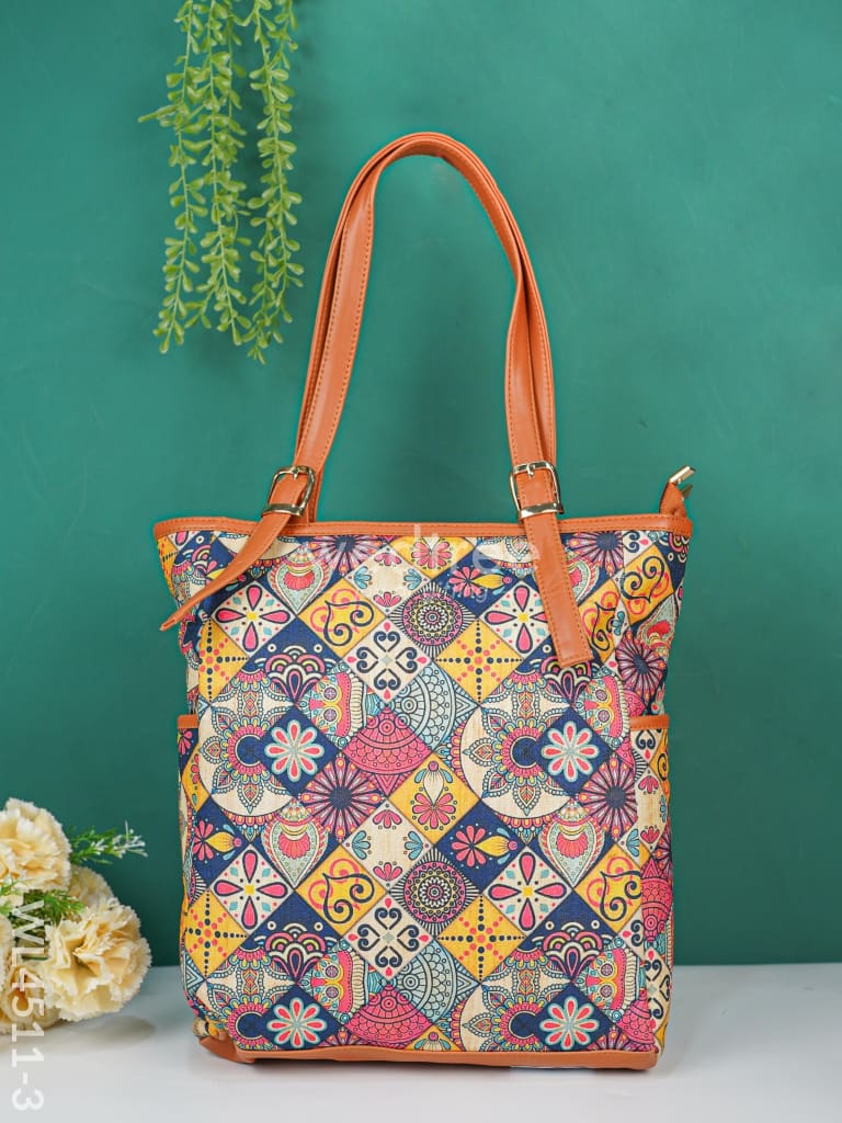 Printed Hand Bag - Wl4511 3 Bags