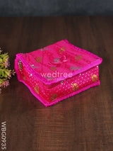 Printed Jewel Pouch With Golden Leaves - Small Wbg0935 Jewellery Holders