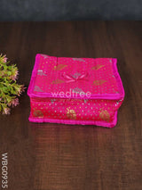 Printed Jewel Pouch With Golden Leaves - Small Wbg0935 Jewellery Holders