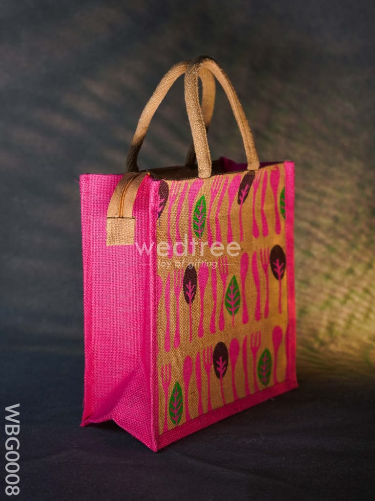 Printed Jute Bag With Zipper - Wbg0008 Bags