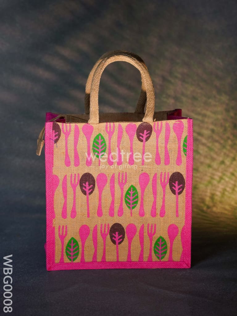 Printed Jute Bag With Zipper - Wbg0008 Bags