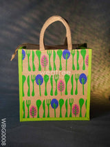 Printed Jute Bag With Zipper - Wbg0008 Bags