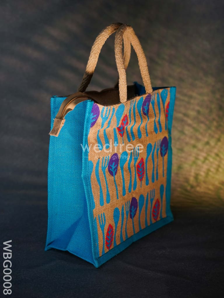 Printed Jute Bag With Zipper - Wbg0008 Bags