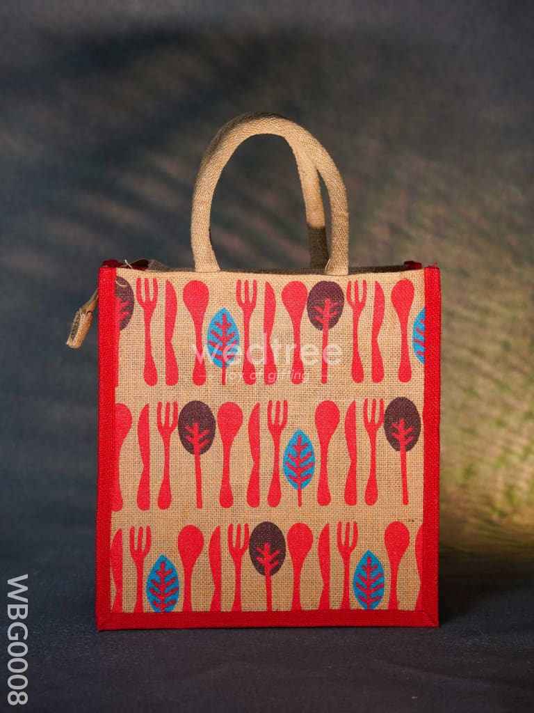 Printed Jute Bag With Zipper - Wbg0008 Bags