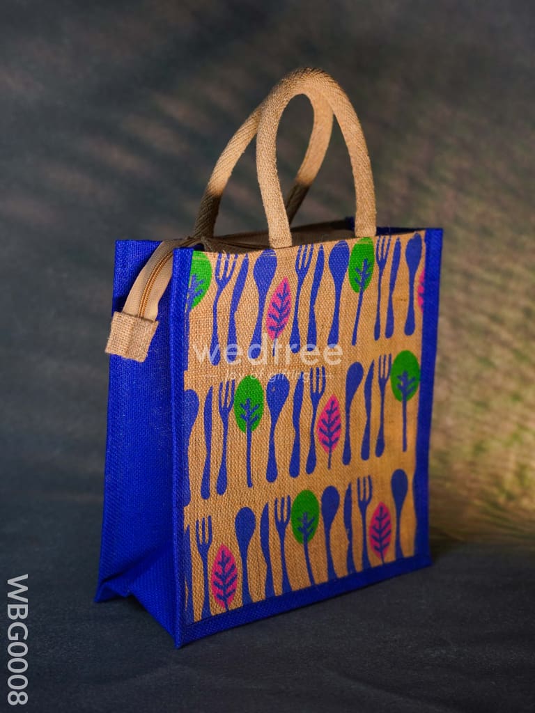 Printed Jute Bag With Zipper - Wbg0008 Bags