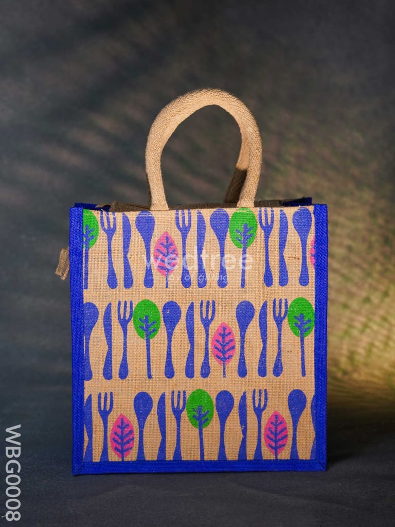 Printed Jute Bag With Zipper - Wbg0008 Bags