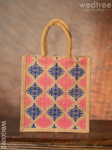 Printed Jute Bag With Zipper - Wbg0092 Bags