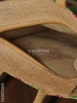 Printed Jute Bag With Zipper - Wbg0092 Bags