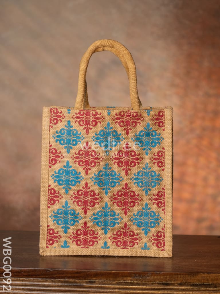 Printed Jute Bag With Zipper - Wbg0092 Bags