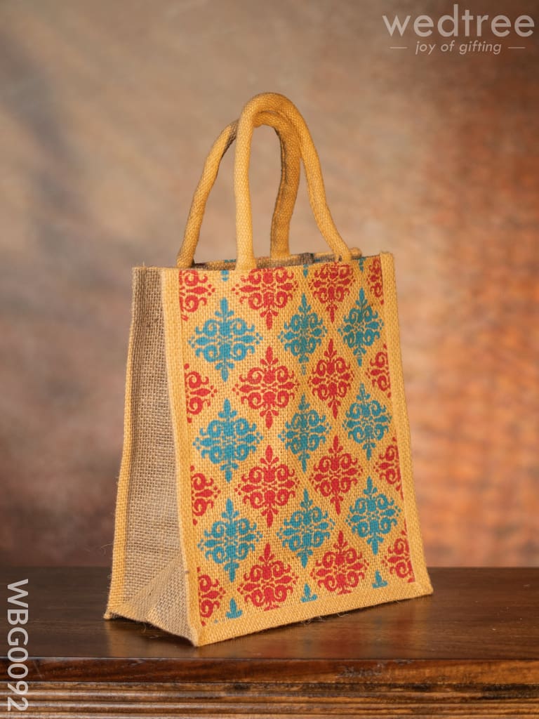 Printed Jute Bag With Zipper - Wbg0092 Bags