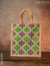 Printed Jute Bag With Zipper - Wbg0092 Bags