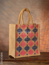 Printed Jute Bag With Zipper - Wbg0092 Bags