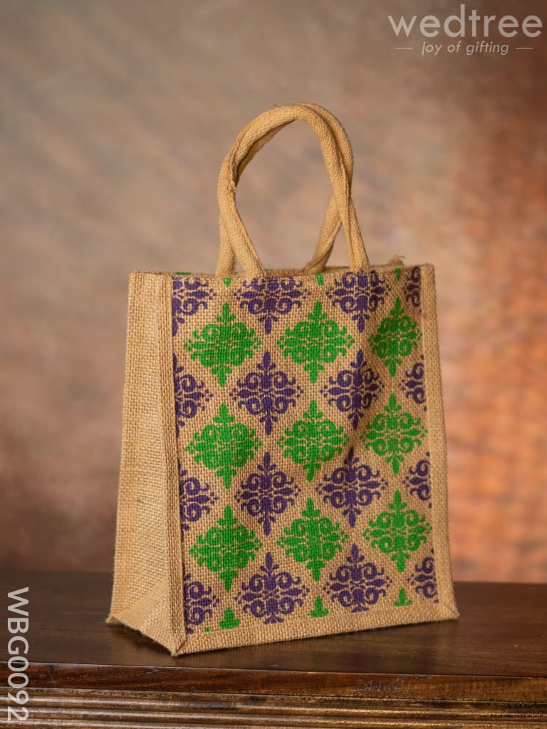 Printed Jute Bag With Zipper - Wbg0092 Bags