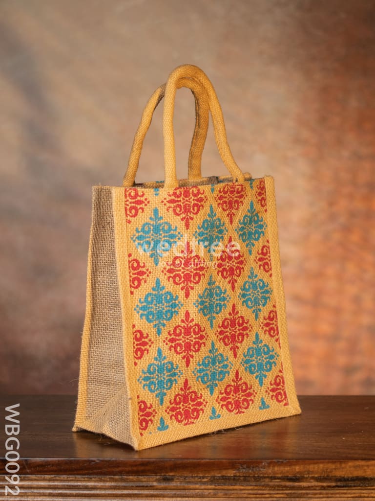 Printed Jute Bag With Zipper - Wbg0092 Bags