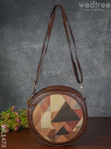 Printed Jute Sling Bag With Leather Handle - Wl1473 Bags