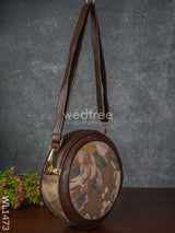 Printed Jute Sling Bag With Leather Handle - Wl1473 Bags