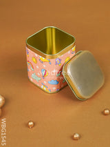 Printed Tin Box - Orange Wbg1545 Jars & Boxes Rg