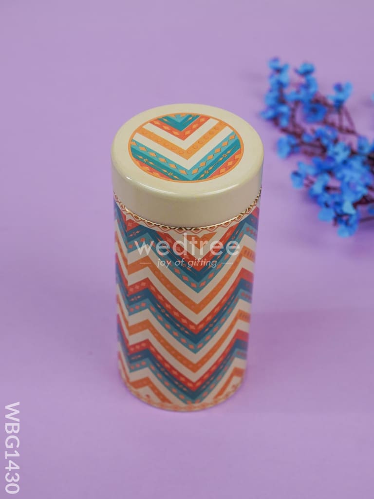 Printed Tin Jar - White Wbg1430 Jars & Boxes Rg