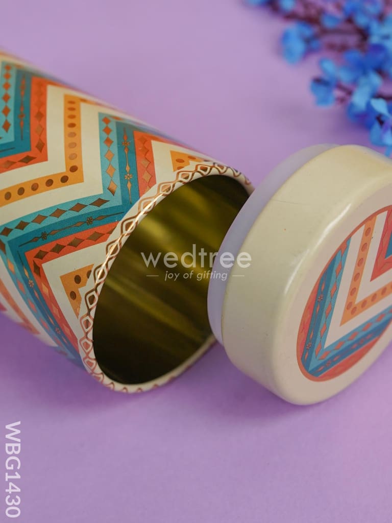 Printed Tin Jar - White Wbg1430 Jars & Boxes Rg