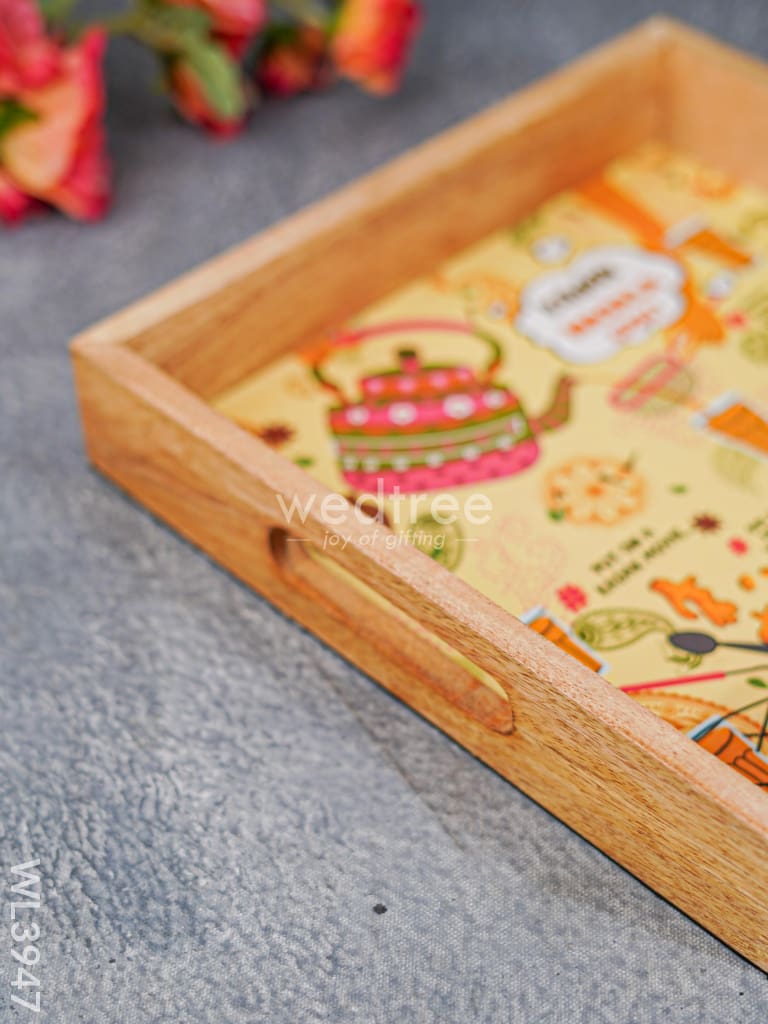 Printed Wooden Square Tray - Wl3947 Trays