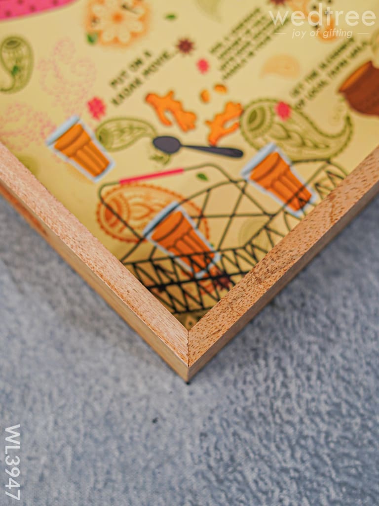 Printed Wooden Square Tray - Wl3947 Trays