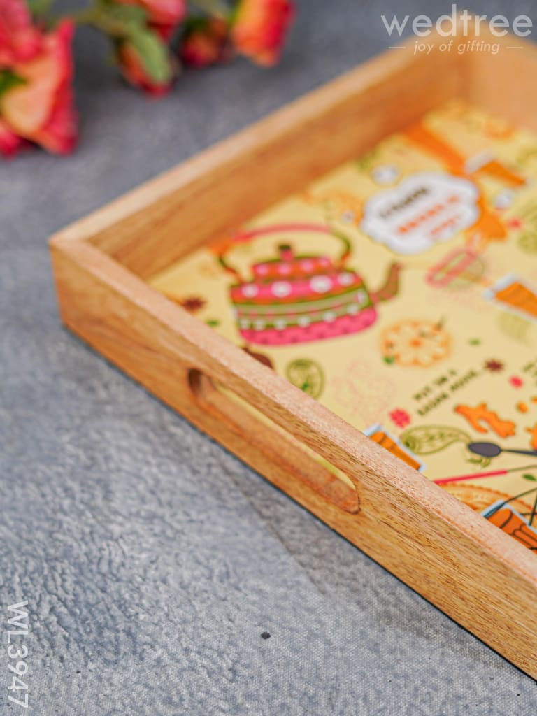 Printed Wooden Square Tray - Wl3947 Trays