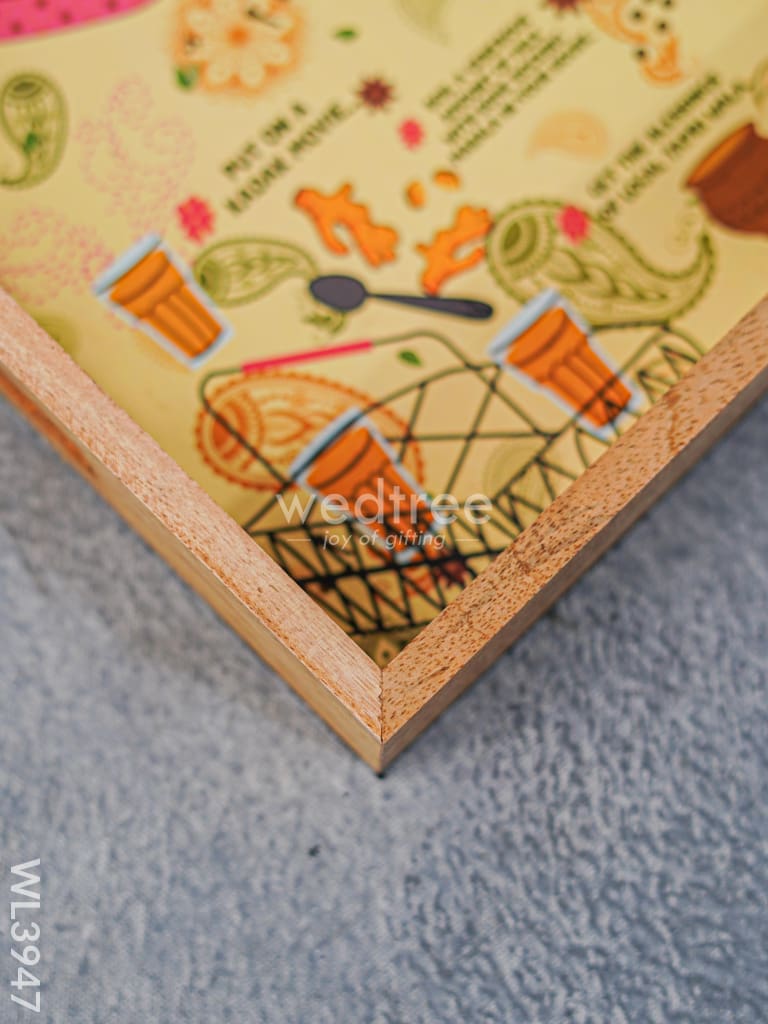 Printed Wooden Square Tray - Wl3947 Trays