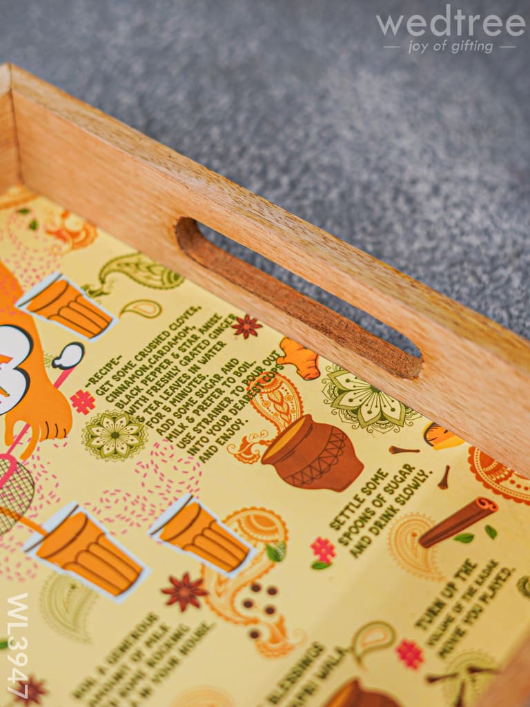 Printed Wooden Square Tray - Wl3947 Trays