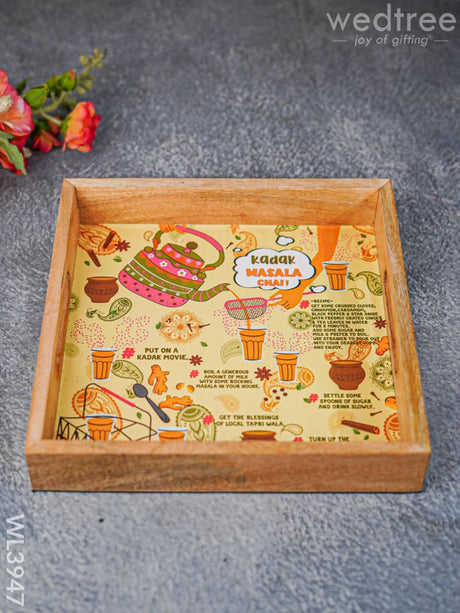 Printed Wooden Square Tray - Wl3947 Trays