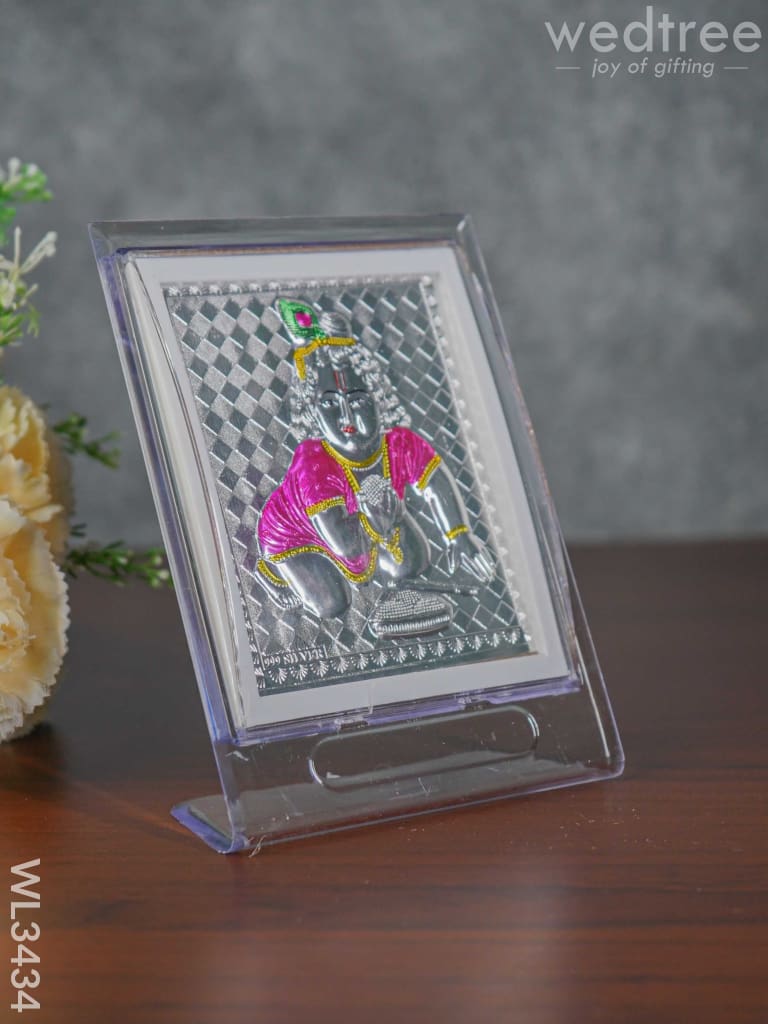 Silver Krishna Photoframe With Stand - Wl3434 German Photo Frame