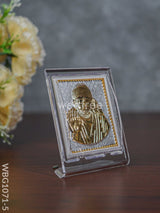 German Silver Plated Sai Baba Photoframe (3.5 Inch) With Stand - Wbg1071-5 Photo Frame