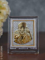 German Silver Plated Sai Baba Photoframe (3.5 Inch) With Stand - Wbg1071-5 Photo Frame