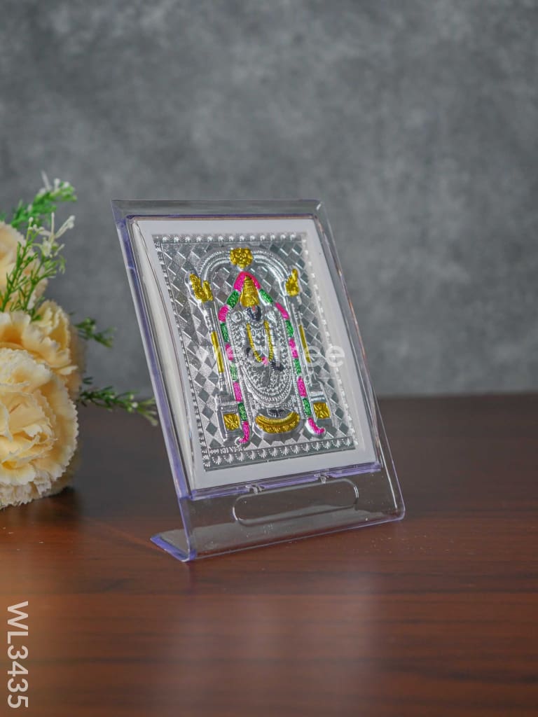 Silver Tirupathi Balaji Photoframe With Stand - Wl3435 German Photo Frame