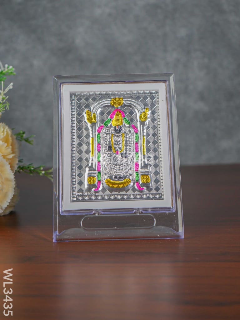 Silver Tirupathi Balaji Photoframe With Stand - Wl3435 German Photo Frame