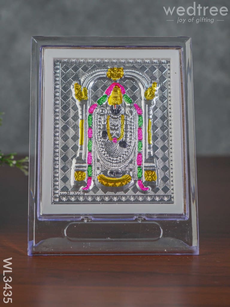 Silver Tirupathi Balaji Photoframe With Stand - Wl3435 German Photo Frame