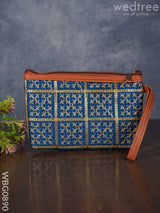 Return Gift Purse With Golden Embroidery And Faux Leather Handle - Wbg0890 Clutches & Purses