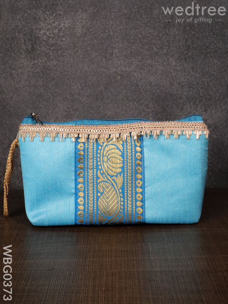 Purse With Mango Zari And Golden Lace - Wbg0373 Clutches & Purses