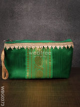 Purse With Mango Zari And Golden Lace - Wbg0373 Clutches & Purses