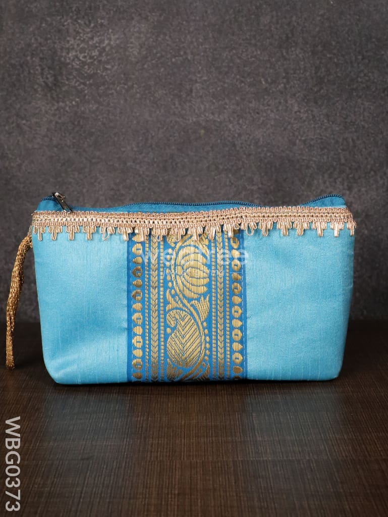 Purse With Mango Zari And Golden Lace - Wbg0373 Clutches & Purses