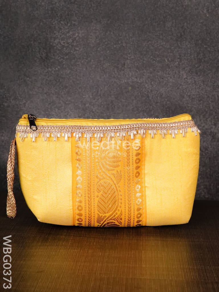 Purse With Mango Zari And Golden Lace - Wbg0373 Clutches & Purses