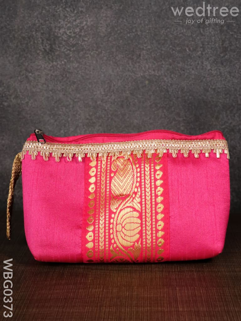 Purse With Mango Zari And Golden Lace - Wbg0373 Clutches & Purses