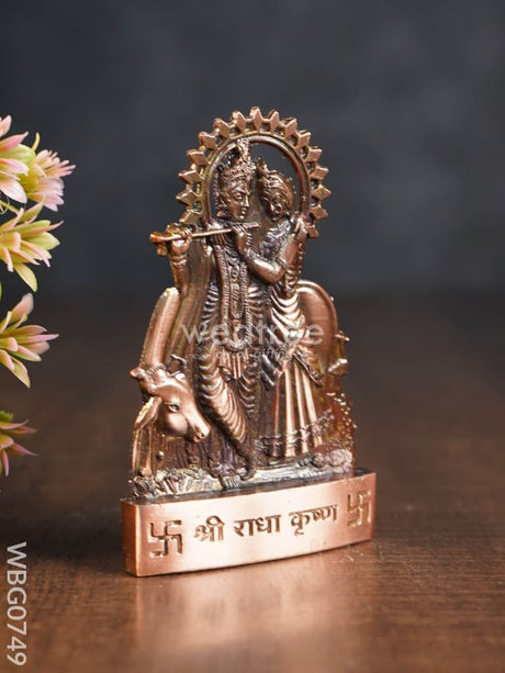 Radha Krishna Murthi Big - Copper Antique Finish Wbg0749 Divine Figurines