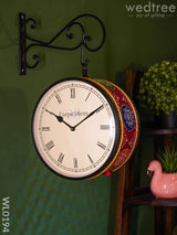 Railway Clocks - Hand Painted Clock In Multi Colour Design And Floral Prints 10Inches Wall Clocks