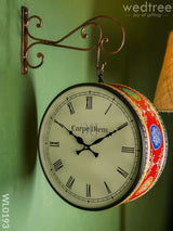 Railway Clocks - Hand Painted Clock In Multi Colour Design And Floral Prints 12Inches Wall Clocks