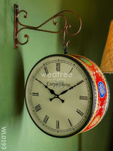 Railway Clocks - Hand Painted Clock In Multi Colour Design And Floral Prints 12Inches Wall Clocks