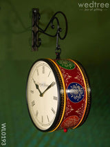 Railway Clocks - Hand Painted Clock In Multi Colour Design And Floral Prints Wall Clocks