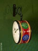 Railway Clocks - Hand Painted Clock In Multi Colour Design And Floral Prints Wall Clocks