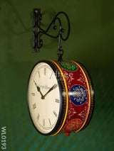 Railway Clocks - Hand Painted Clock In Multi Colour Design And Floral Prints Wall Clocks