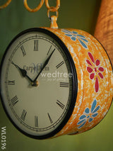 Railway Clocks - Hand Painted Clock In Multi Colour Design Work Wall Clocks